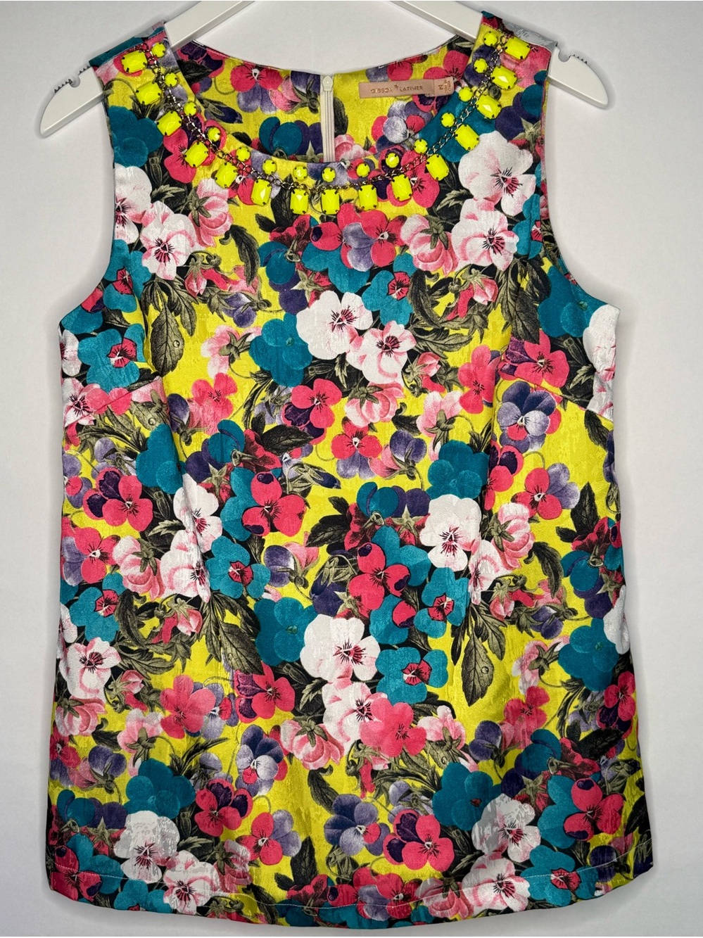 Gibson Latimer Women’s Floral Sleeveless Top - Yellow Multicolor